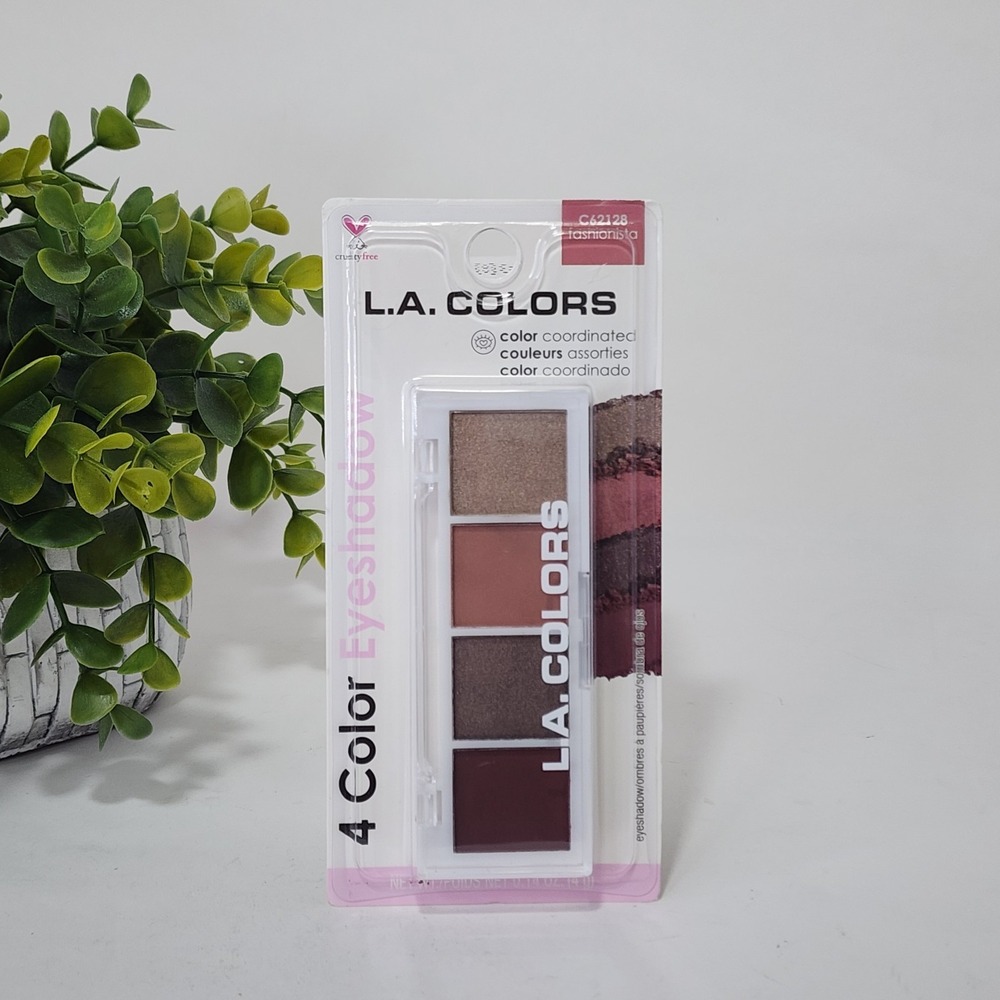 L. A. Colors 4 Color Eyeshadow Fashionista Palette C62128 ~ New Unopened